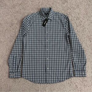 Express Mens Slim Fit Plaid Button Down Shirt S